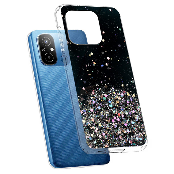 Чехол до Xiaomi Redmi 12C, Glittery, чёрный