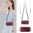 Чохол-сумка для Samsung Galaxy S25 Edge, Rhombus Crossbody Leather, бордовий