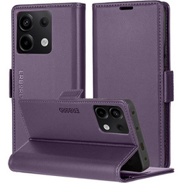 Чохол для Xiaomi Redmi Note 13 5G, ERBORD Glossy Litchi, гаманець з клапаном, фіолетовий
