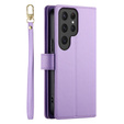 Откидной чехол для Samsung Galaxy S25 Ultra, Wallet Zipper Pocket, фиолетовый