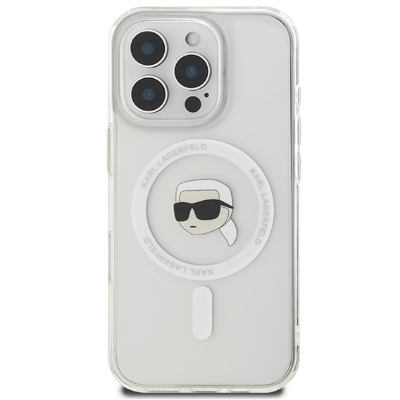 Чехол Karl Lagerfeld IML Metal Karl Head MagSafe для iPhone 16 Pro Max