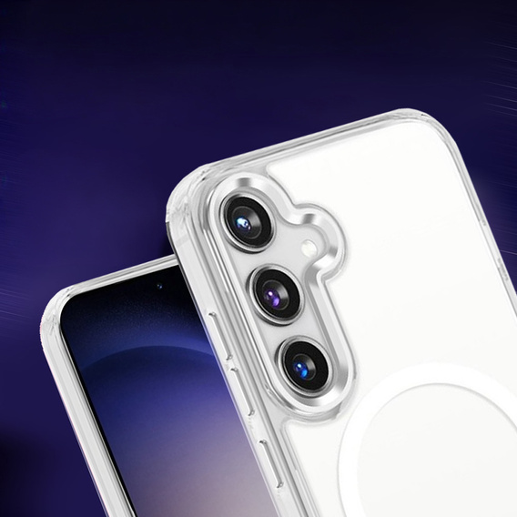 Чехол MagSafe для Samsung Galaxy S24+ Plus, гибридный чехол, Прозрачный