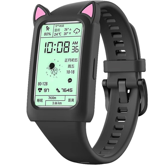 Чехол Siliconowe CAT EARS для Huawei Honor Band 6/7, Black