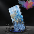 Откидной чехол для Samsung Galaxy A14 4G/5G, Wallet Marble, синий