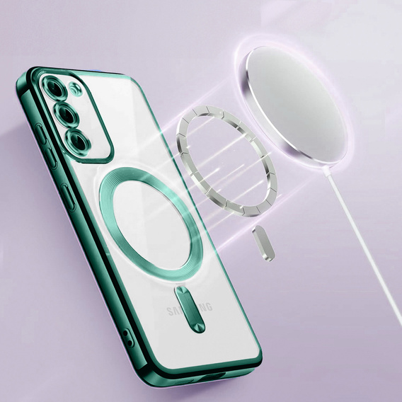 Чохол для Samsung Galaxy S23, Electro MagSafe, зелений + Скло на екран