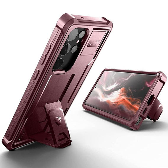 Бронированный чехол для Samsung Galaxy S23 Ultra, Dexnor Full Body (Two Frames), красный