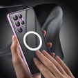Магнітний чохол Dual Glass MagSafe для Samsung Galaxy S24 Ultra, фіолетовий