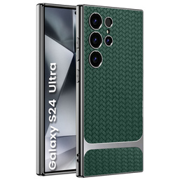 Чoхол до Samsung Galaxy S24 Ultra, GKK Woven Leather, зелений