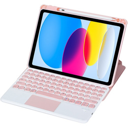 Чехол клавиатура для iPad 11" 2025 A16 (11 gen.) / iPad 10.9" 2022 (10 gen.), Rotary 360° Leather, розовый rose gold