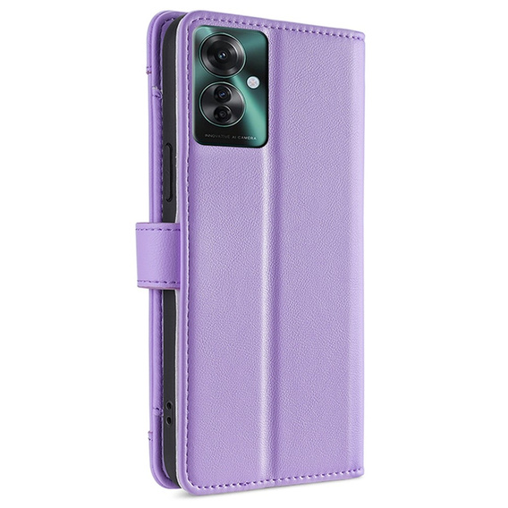 Откидной чехол для Oppo Reno 11F 5G, Wallet Zipper Pocket, фиолетовый
