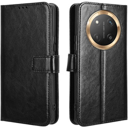 Футляр з клапаном для Honor Magic 7 Lite, Crazy Horse Wallet, чорний