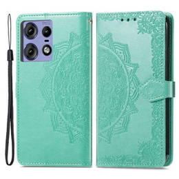 Откидной чехол для Motorola Edge 50 Pro, Mandala, зелёный
