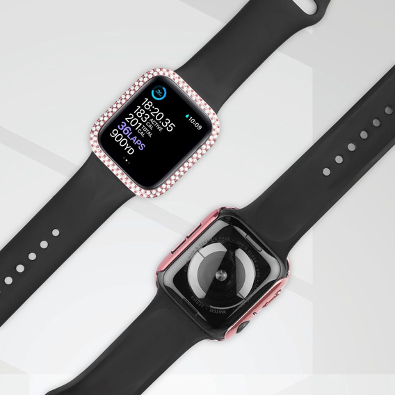 2в1 чехол и защитное стекло для часов Apple Watch 4/5/6/SE 44mm, Pink
