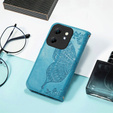 Откидной чехол для Infinix Hot 50i 4G, Butterfly, синий