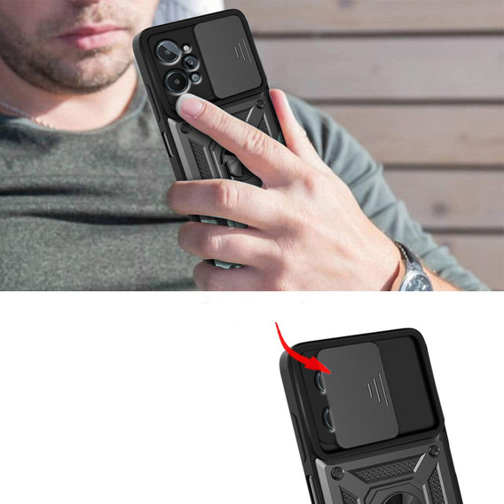 Чехол NOX Camera Slide Realme C31, CamShield Slide, чёрный