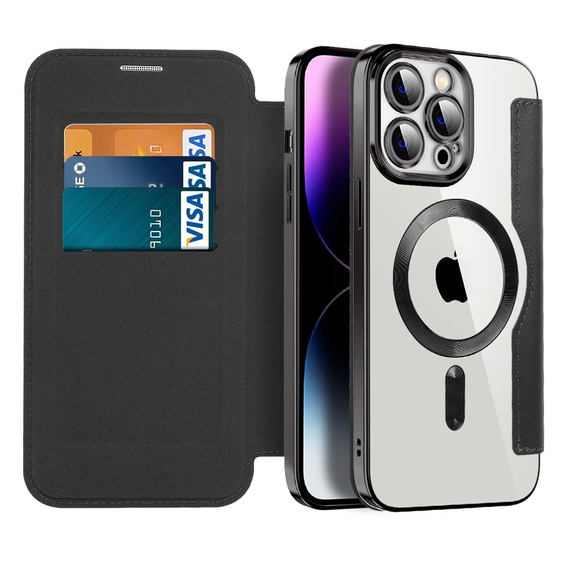 Откидной чехол для iPhone 14 Pro Max, RFID Wallet MagSafe CamShield, чёрный