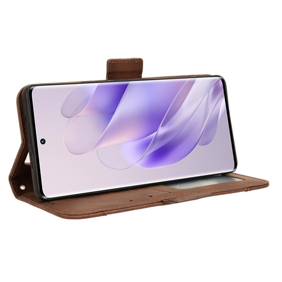 Футляр з клапаном для Infinix Zero 30 5G, Card Slot, коричневий