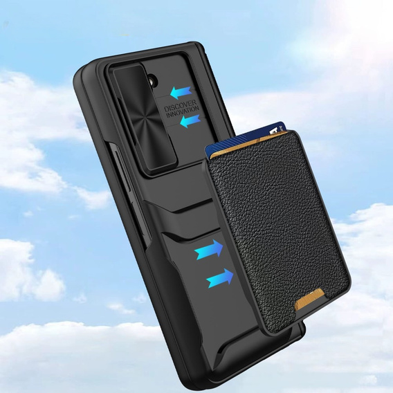 Чехол для Samsung Galaxy Z Fold5 5G, с магнитным кошельком, черный