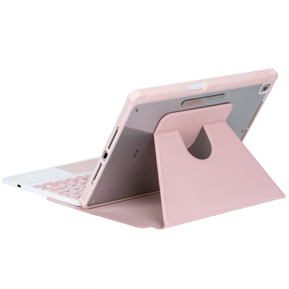 Чехол клавиатура для iPad 11" 2025 A16 (11 gen.) / iPad 10.9" 2022 (10 gen.), Rotary 360° Leather, розовый rose gold