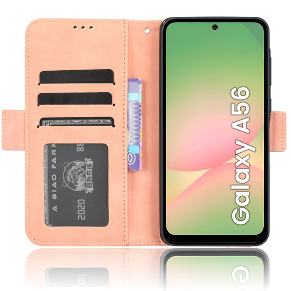 Футляр з клапаном для Samsung Galaxy A56, Card Slot, рожевий