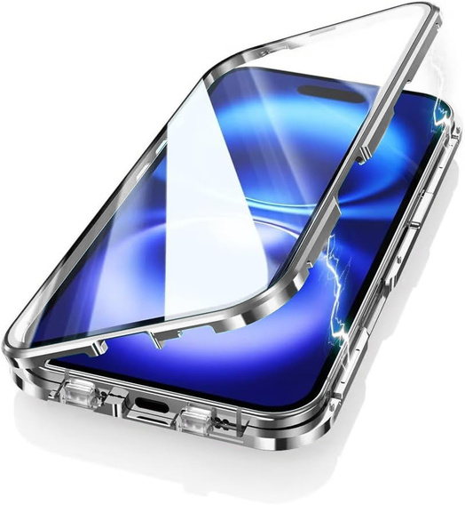 Магнітний чохол Dual Glass MagSafe для iPhone 16, сріблястий