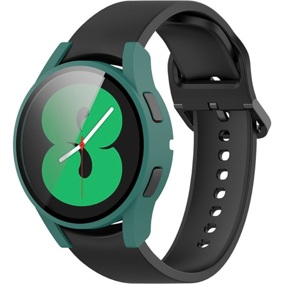 2в1 чехол и защитное стекло для часов Samsung Galaxy Watch 4 44mm, Green