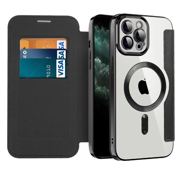 Чохол-книжка для iPhone 11 Pro Max, RFID Wallet MagSafe CamShield, чорний