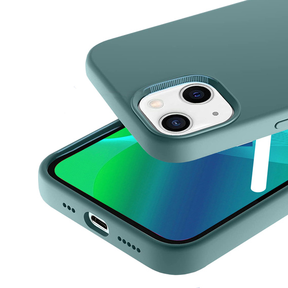 Чехол ERBORD до iPhone 13 mini, Silicone, Pine Needle Green