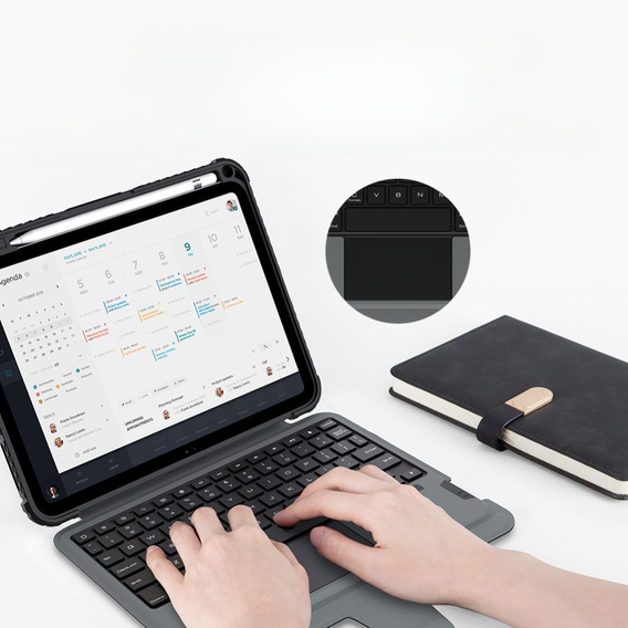 Чохол + клавіатура iPad 10.9 2022, NILLKIN Bumper Pen Slot, чорний