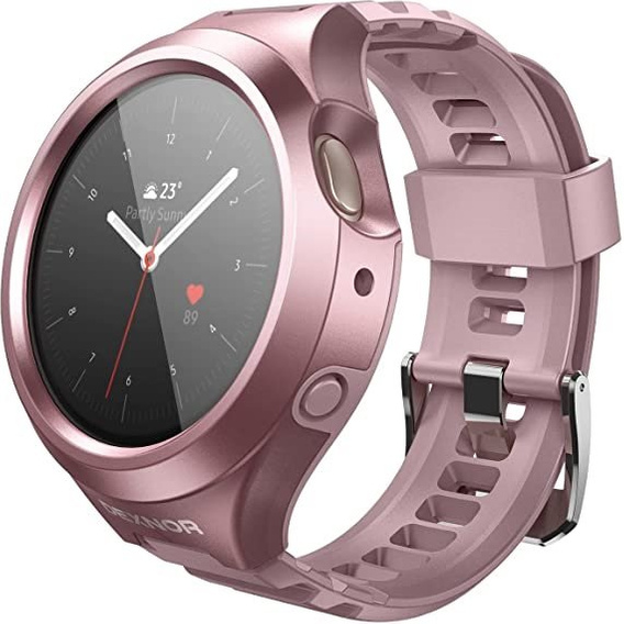Ремень + чехол Dexnor для Samsung Galaxy Watch Active 2 44mm, with tempered glass, розовый