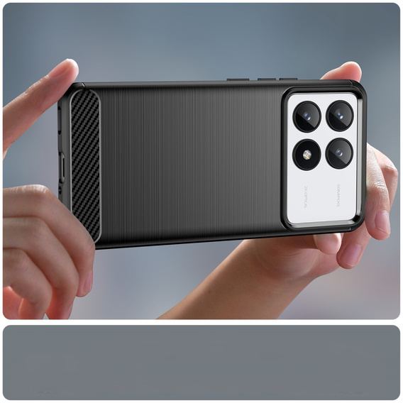 Чoхол до Xiaomi Poco F6 Pro, Carbon, чорний