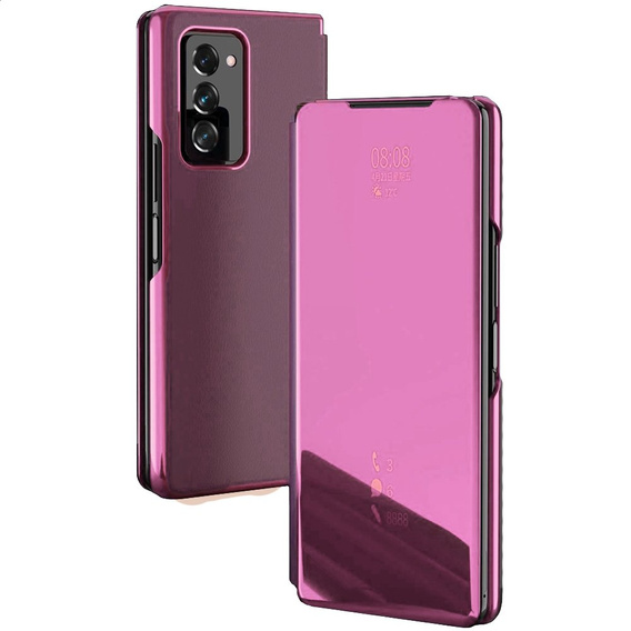 Чoхол до Samsung Galaxy Z Fold 2 5G, Clear View, рожевий rose gold