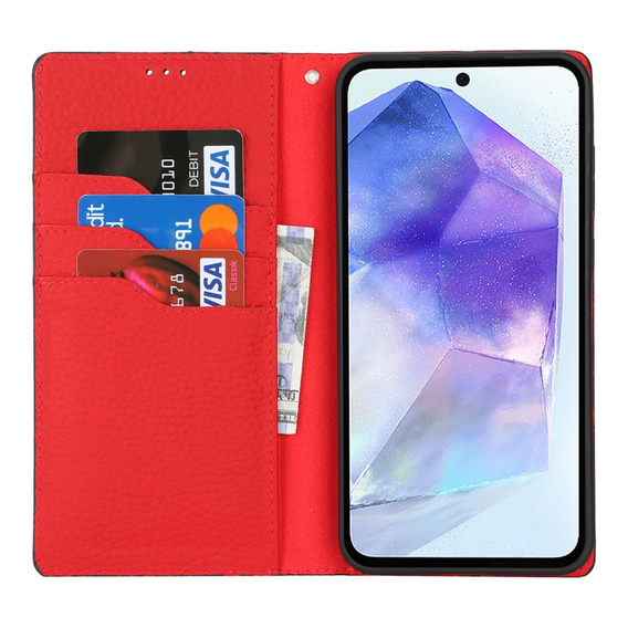 Чохол-книжка для Samsung Galaxy S24 FE, Litchi Skin Grain, чорний
