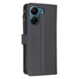 Откидной чехол для Xiaomi Redmi 13C / Poco C65, Wallet Zipper Pocket, чёрный