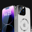 Магнітний чохол Dual Glass MagSafe для iPhone 15 Pro Max, сріблястий
