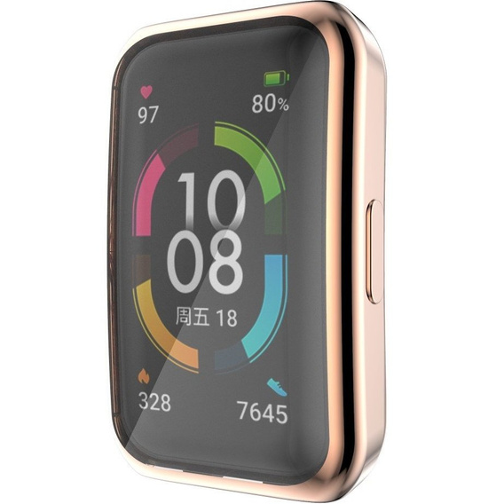 Чехол 2в1 с защитой экрана для часов Huawei Band 6/7, Rose gold