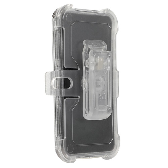 Бронированный чехол для Samsung Galaxy S24+, Belt Clip, с клипсой, прозрачный / черный