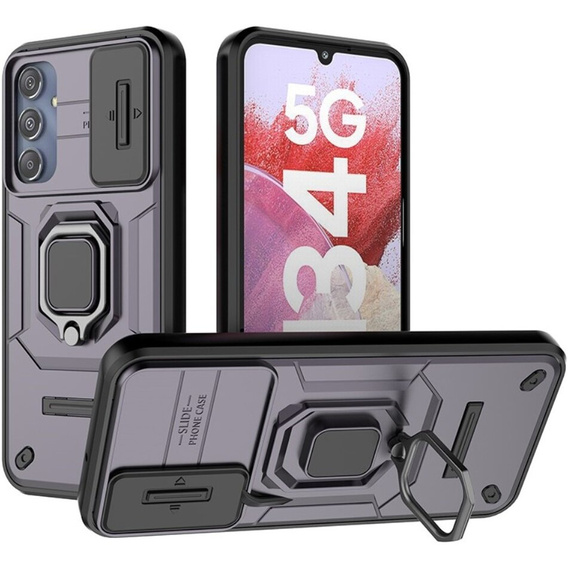 Чохол для Samsung Galaxy M34, KickStand Camera Lens, фіолетовий