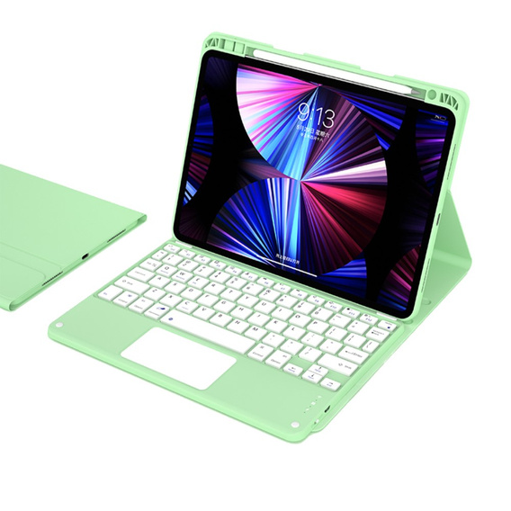 Чехол + клавиатура iPad Air 10.9 4 2020 / 5 2022, Touchpad, зелёный