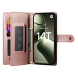 Чохол-книжка для Xiaomi 14T, Wallet Zipper Pocket, рожевий