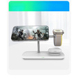 Индуктивное зарядное устройство Qi2 3in1 15 Вт для iPhone / Apple Watch / Airpods / Galaxy / Galaxy Watch / Galaxy Buds, белый