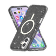 Чехол для iPhone 17, для MagSafe, глиттер, полупрозрачный черный
