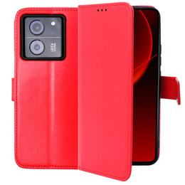 Откидной чехол для Xiaomi 13T / 13T Pro, Crazy Horse Wallet, красный