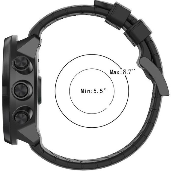 Силиконовый ремешок для Suunto 9 24 mm - Black