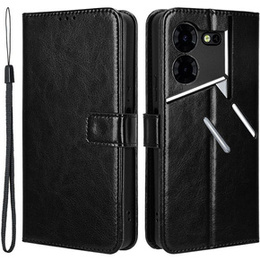 Футляр з клапаном для Tecno Pova 5 Pro 4G, Crazy Horse Wallet, чорний