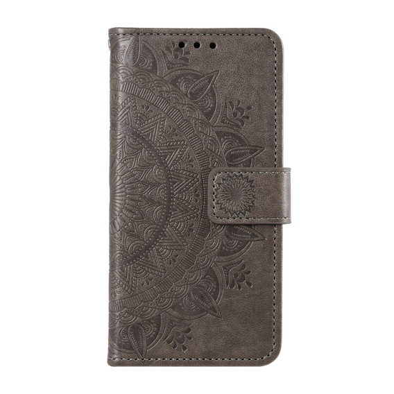 Откидной чехол для Xiaomi Redmi Note 13 Pro 4G / Xiaomi Redmi Note 14S / Xiaomi Poco M6 Pro 4G, Mandala, серый