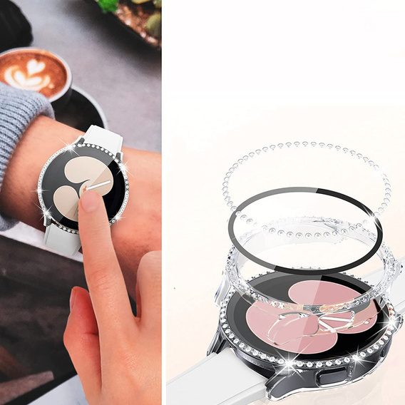 2в1 чехол и защитное стекло для часов Samsung Galaxy Watch 5 44mm, Clear