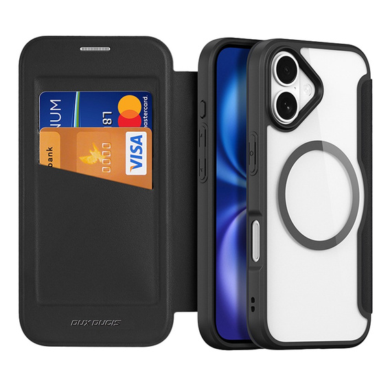 Чехол Dux Ducis для iPhone 17, Skin X Pro, с откидной крышкой, для MagSafe, черный