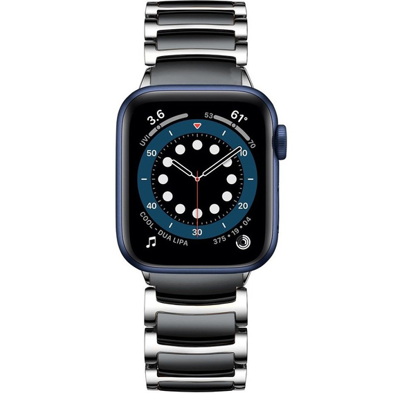 Браслет Stainless до Apple Watch 1/2/3/4/5/6/7/SE 42/44MM - Silver/Black