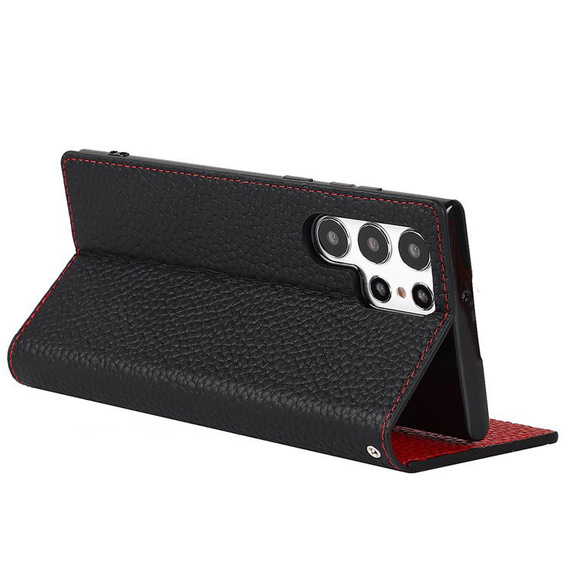 Шкіряний чохол для Samsung Galaxy S22 Ultra, ERBORD Grain Leather, чорний